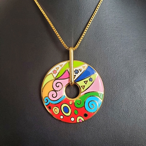 π Stainless Steel 18K Gold Plated Stainless Steel Necklace and Earring Set - Picture 2 of 3